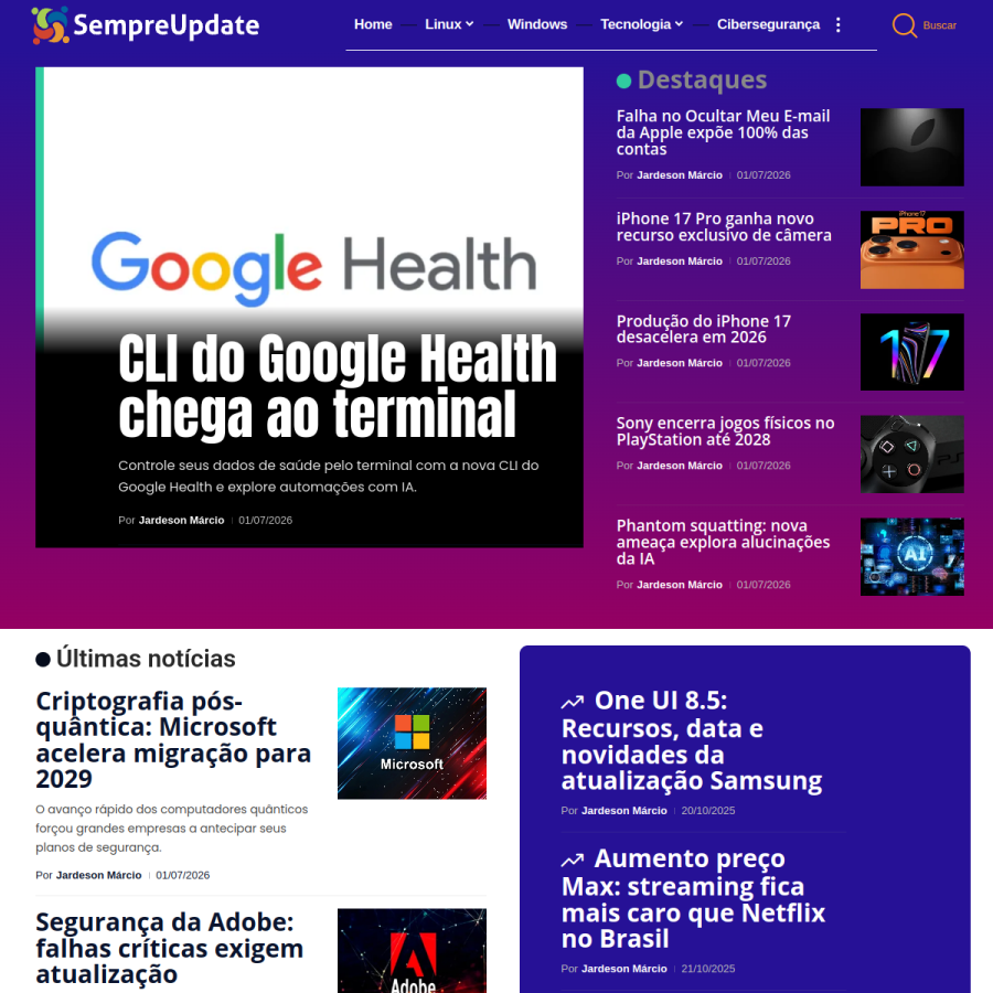 sempreupdate.com.br homepage screenshot
