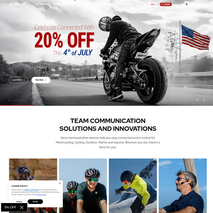sena.com homepage screenshot