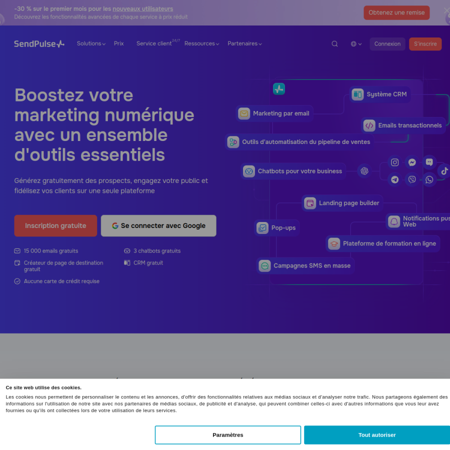 sendpulse.fr homepage screenshot