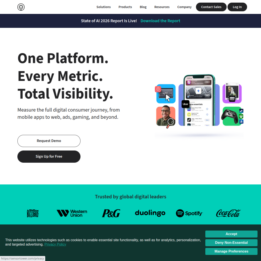 sensortower.com homepage screenshot