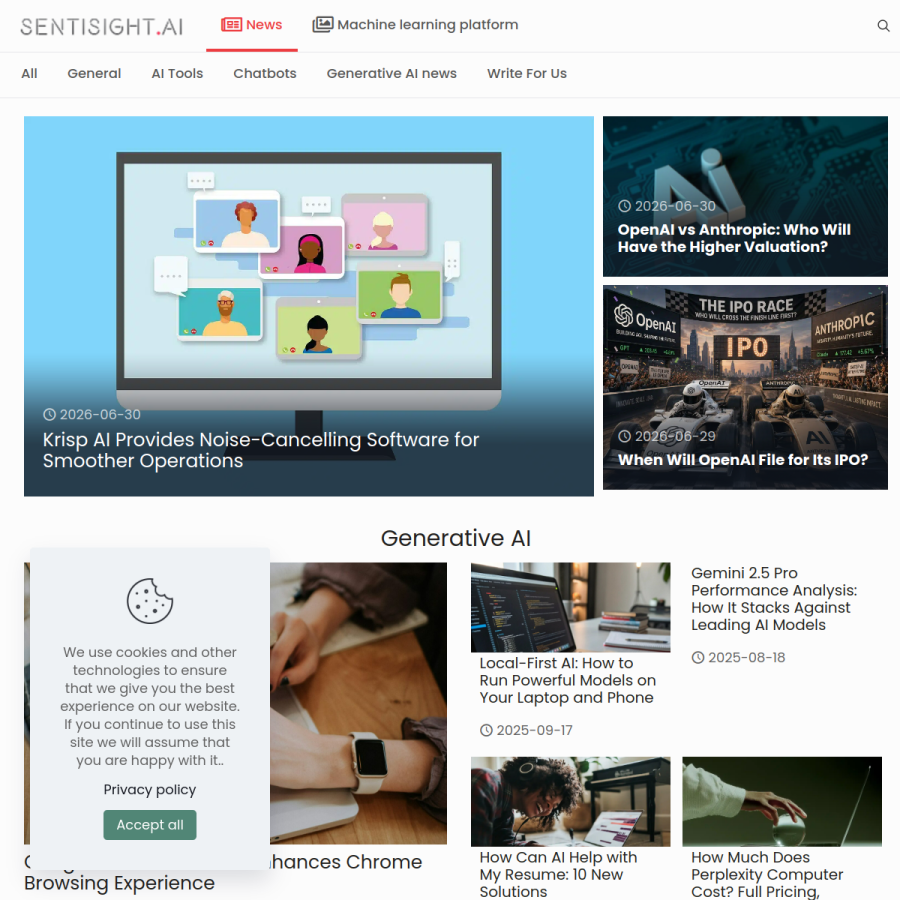 sentisight.ai homepage screenshot