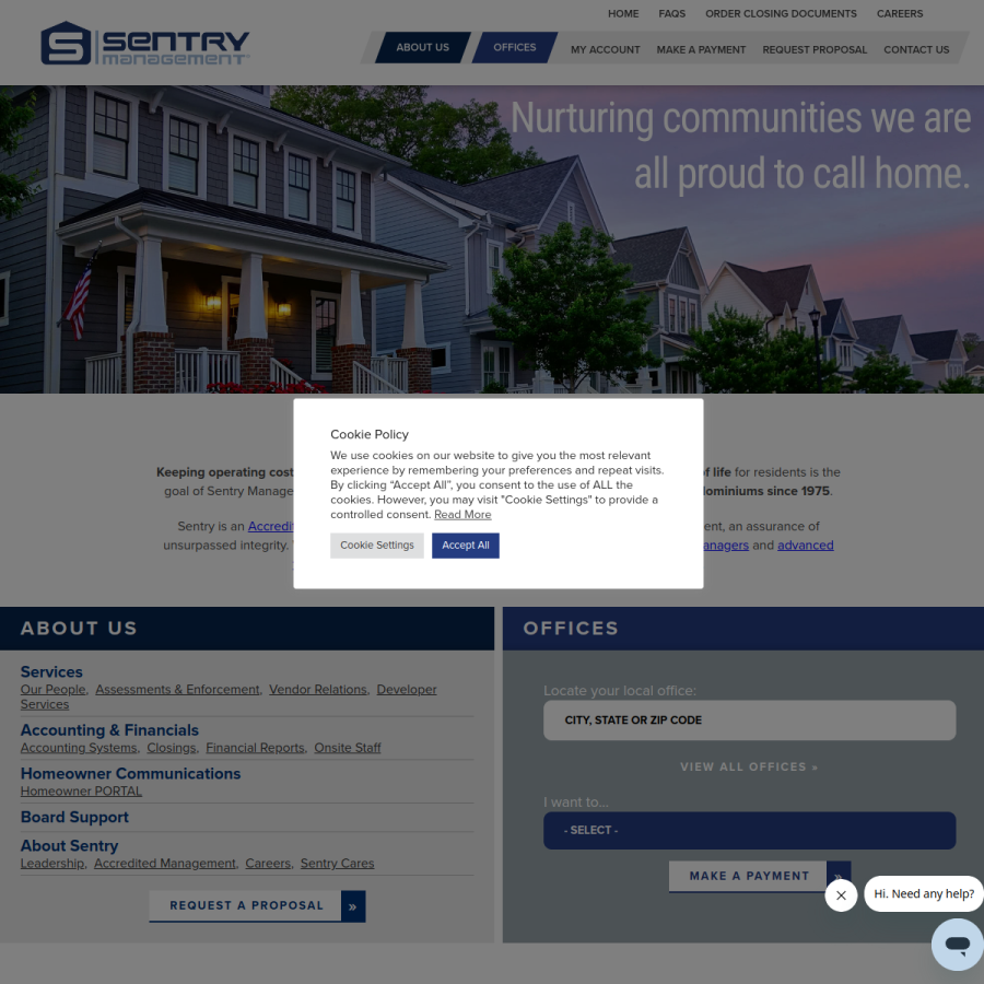 sentrymgt.com homepage screenshot