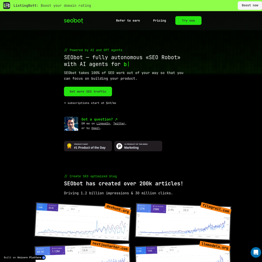 seobotai.com homepage screenshot