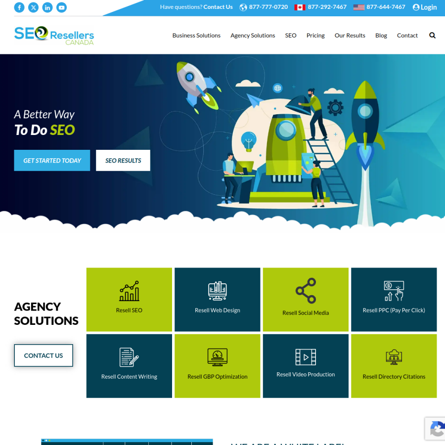 seoresellerscanada.ca homepage screenshot