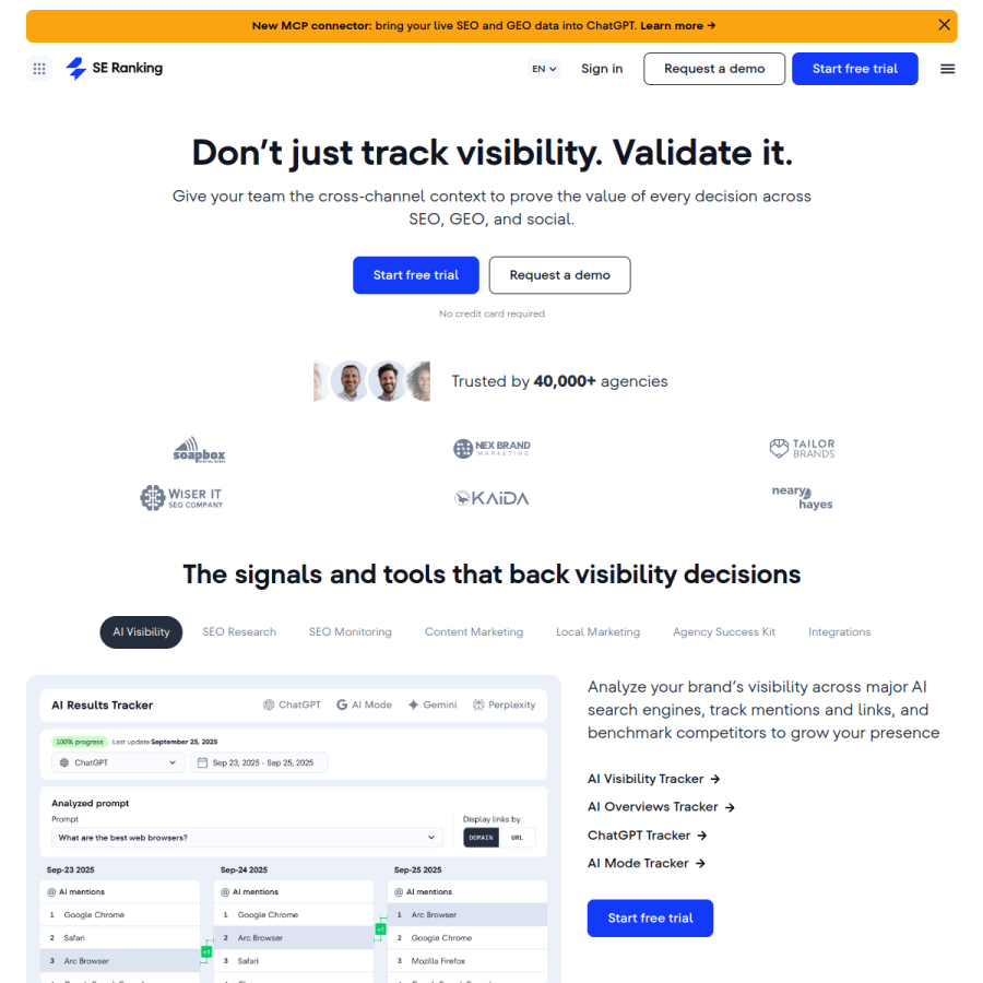 seranking.com homepage screenshot