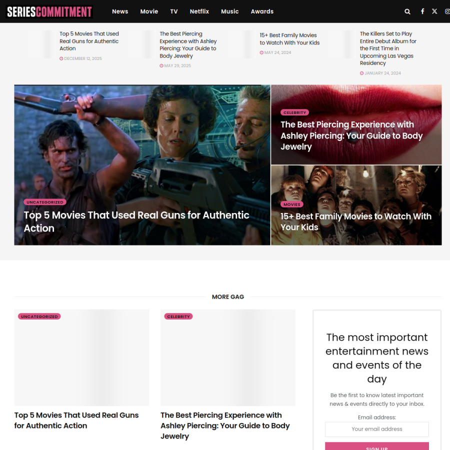 seriescommitment.com homepage screenshot