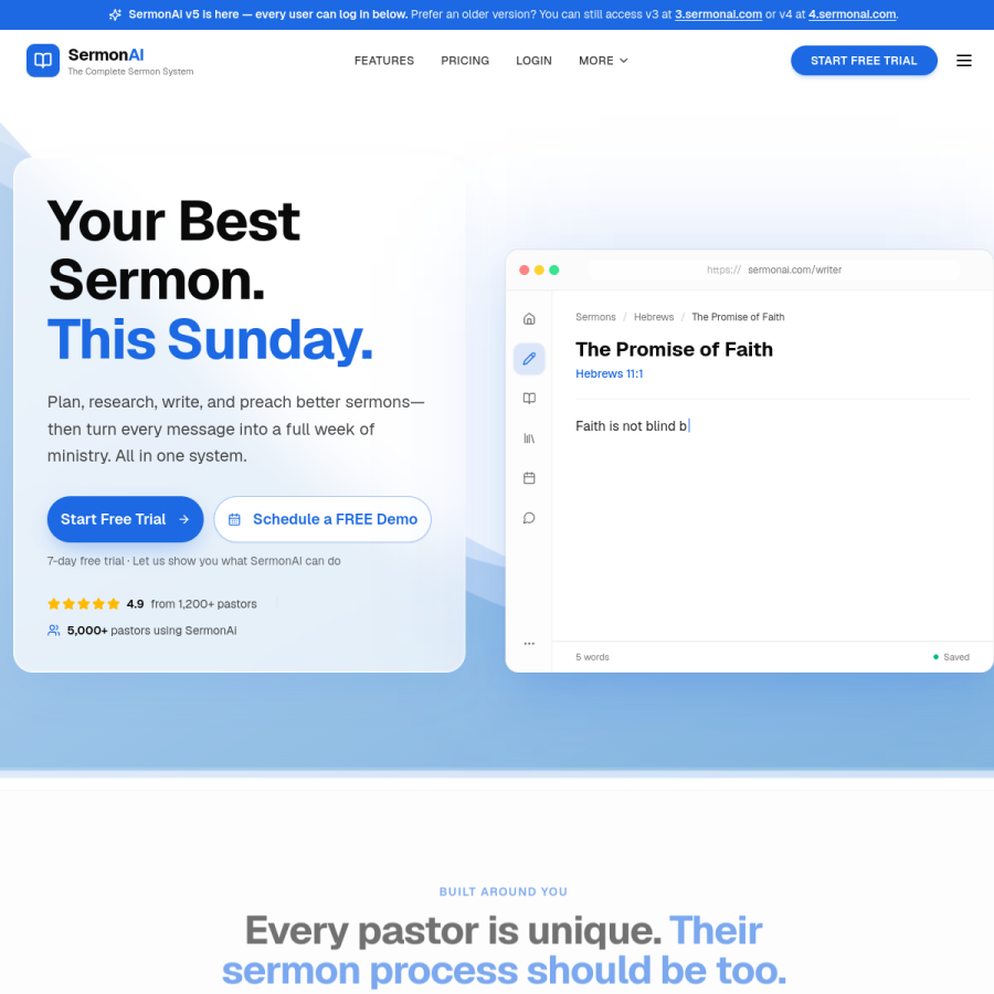 sermonai.com homepage screenshot