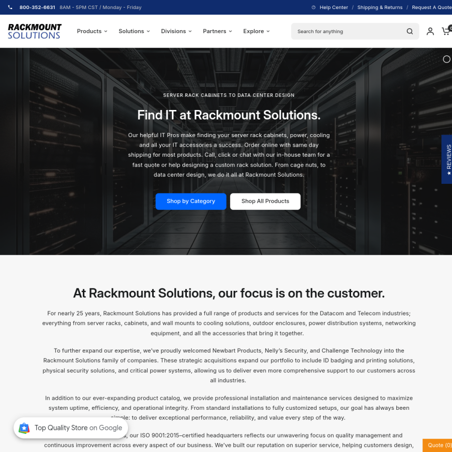 serverrack.com homepage screenshot
