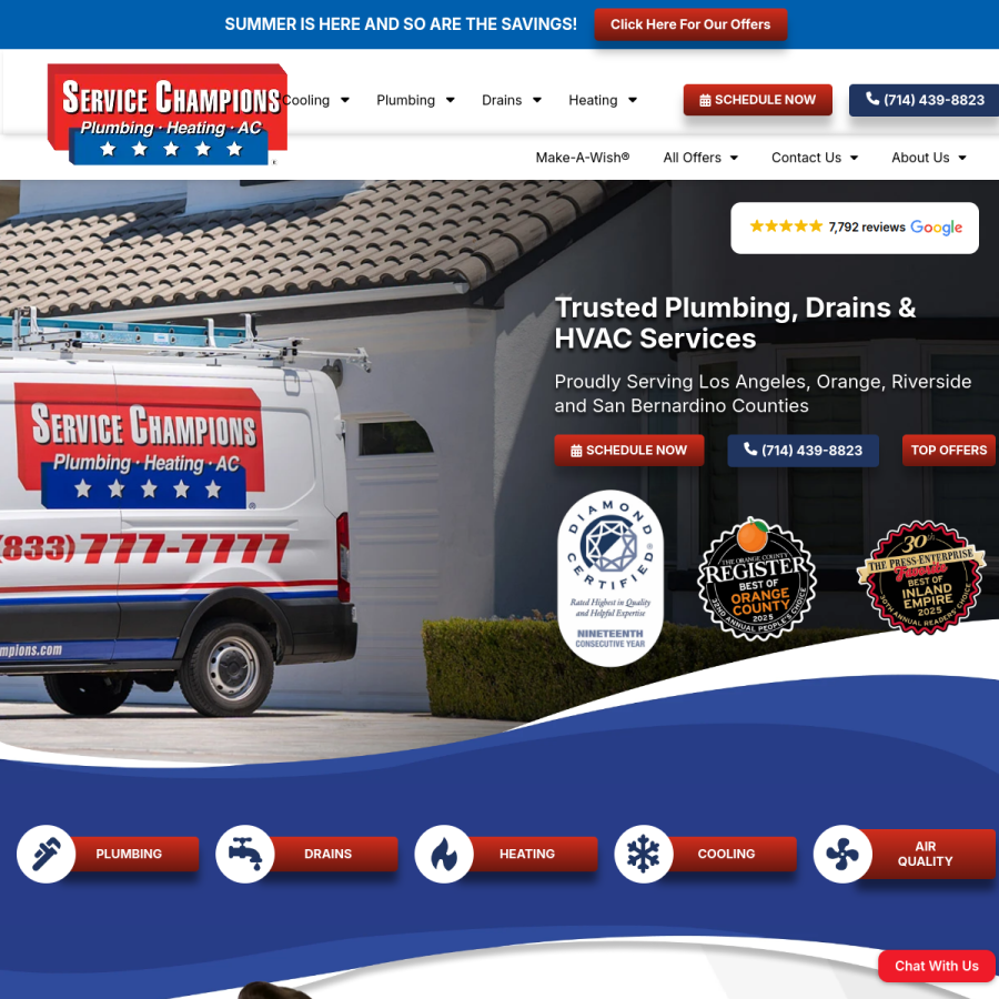 servicechampions.com homepage screenshot