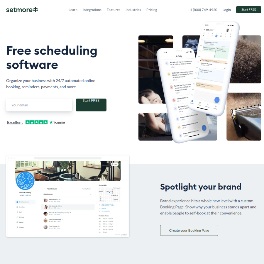 setmore.com homepage screenshot