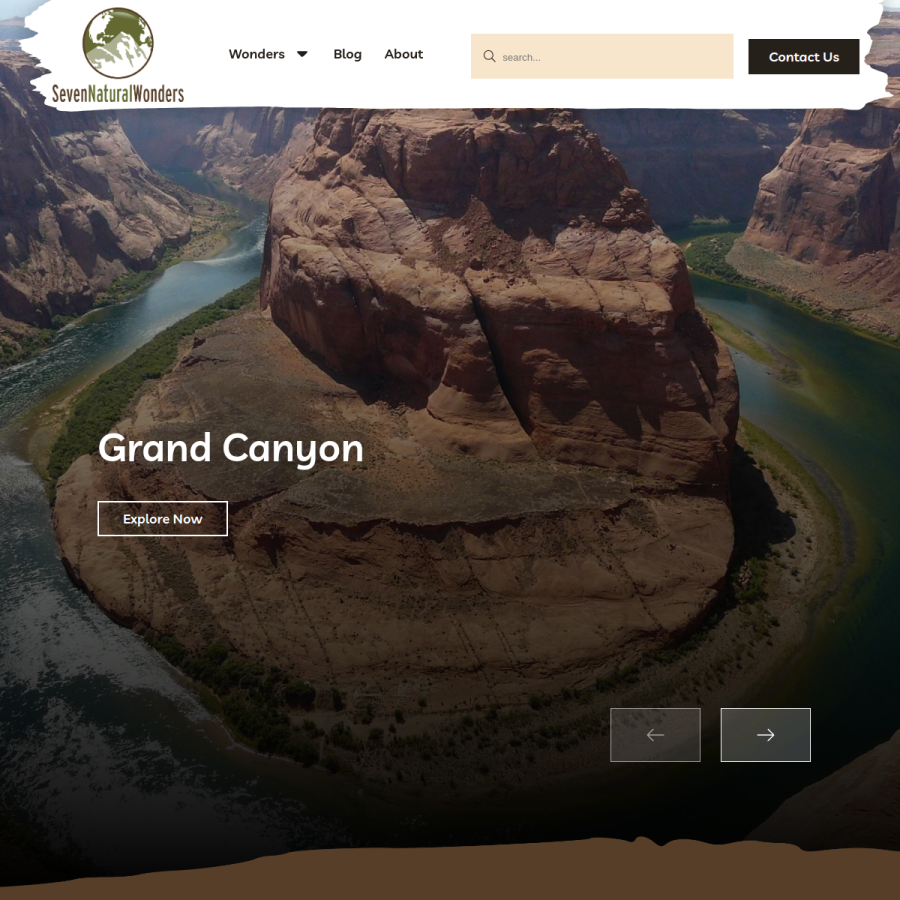 sevennaturalwonders.org homepage screenshot