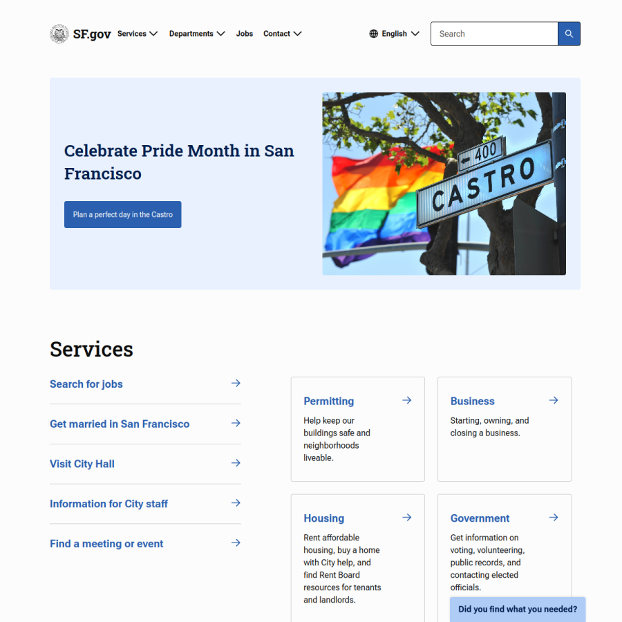 sf.gov homepage screenshot
