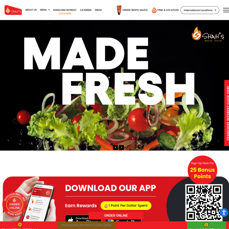 shahshalalfood.com homepage screenshot