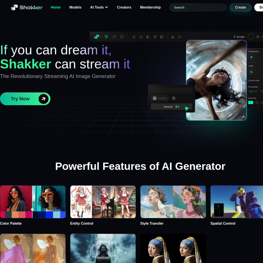 shakker.ai homepage screenshot