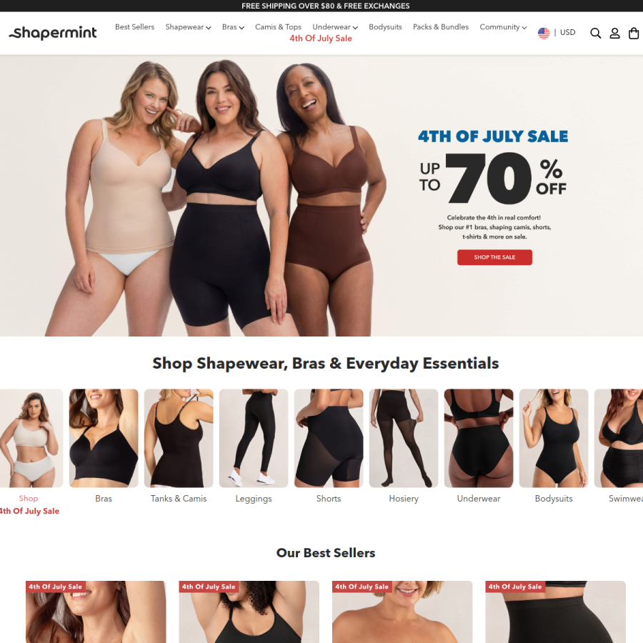 shapermint.com homepage screenshot