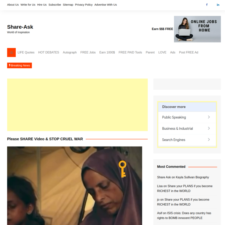 share-ask.com homepage screenshot