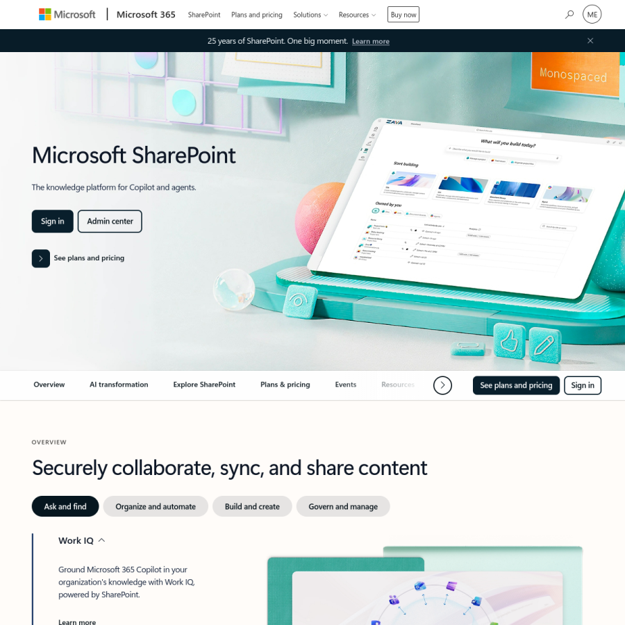 sharepoint.com homepage screenshot
