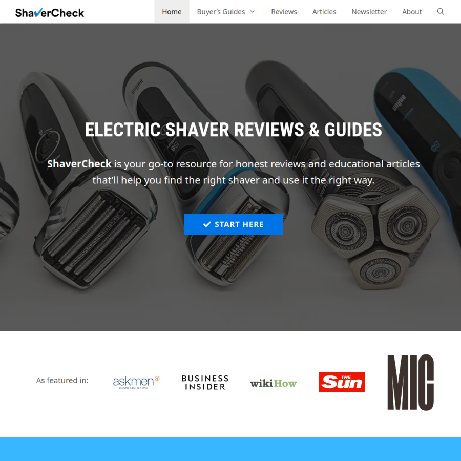 shavercheck.com homepage screenshot