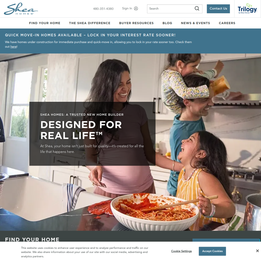 sheahomes.com homepage screenshot