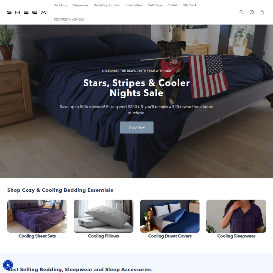 sheex.com homepage screenshot