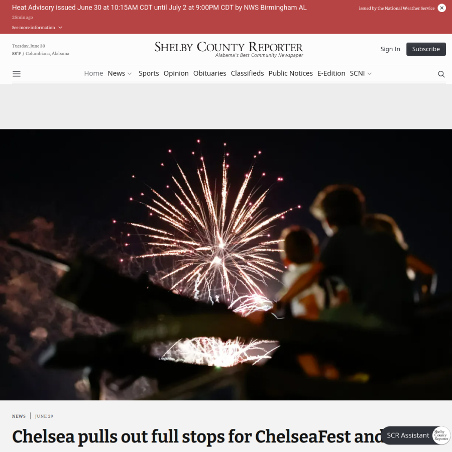 shelbycountyreporter.com homepage screenshot