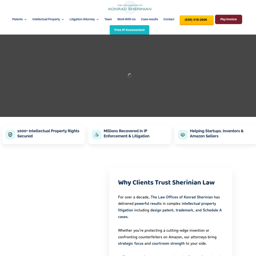 sherinianlaw.net homepage screenshot