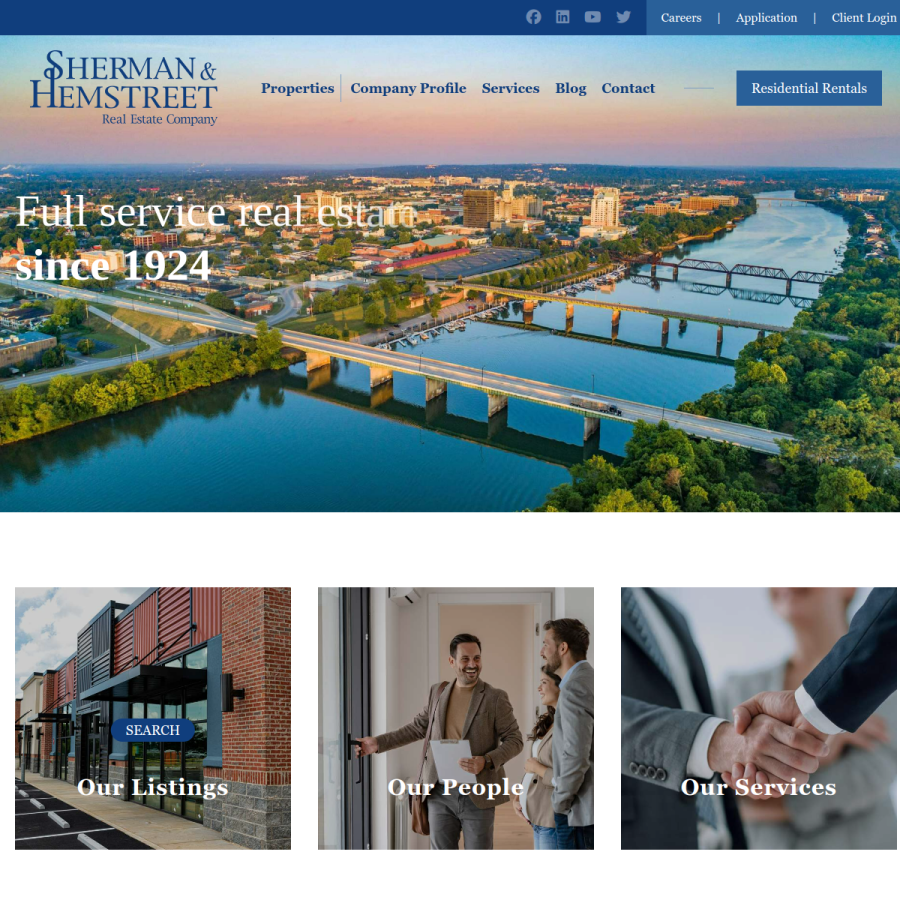 shermanandhemstreet.com homepage screenshot