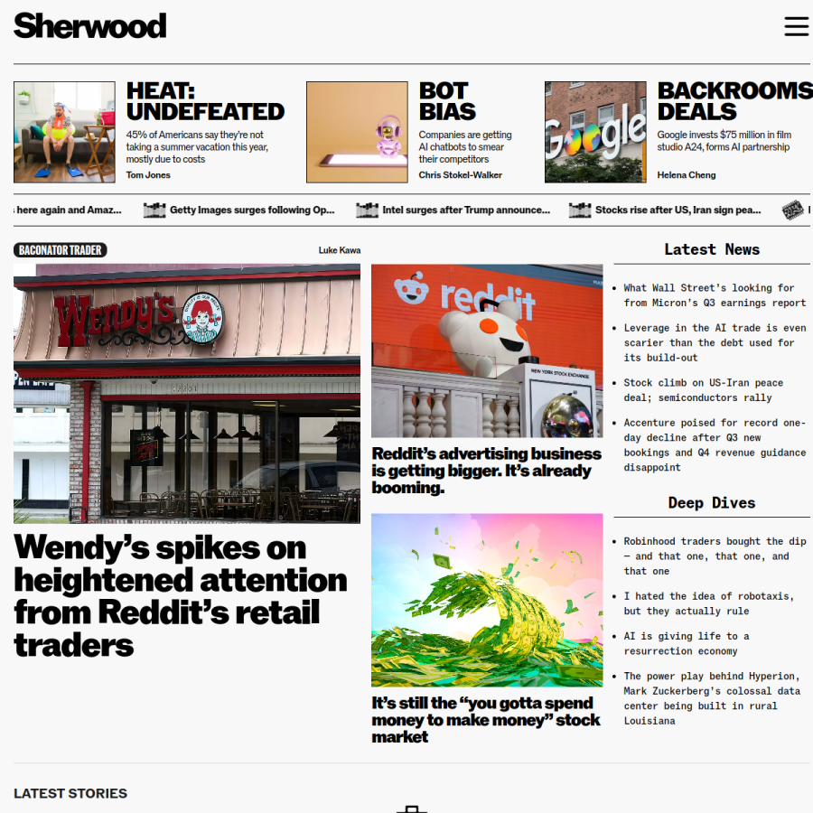 sherwood.news homepage screenshot