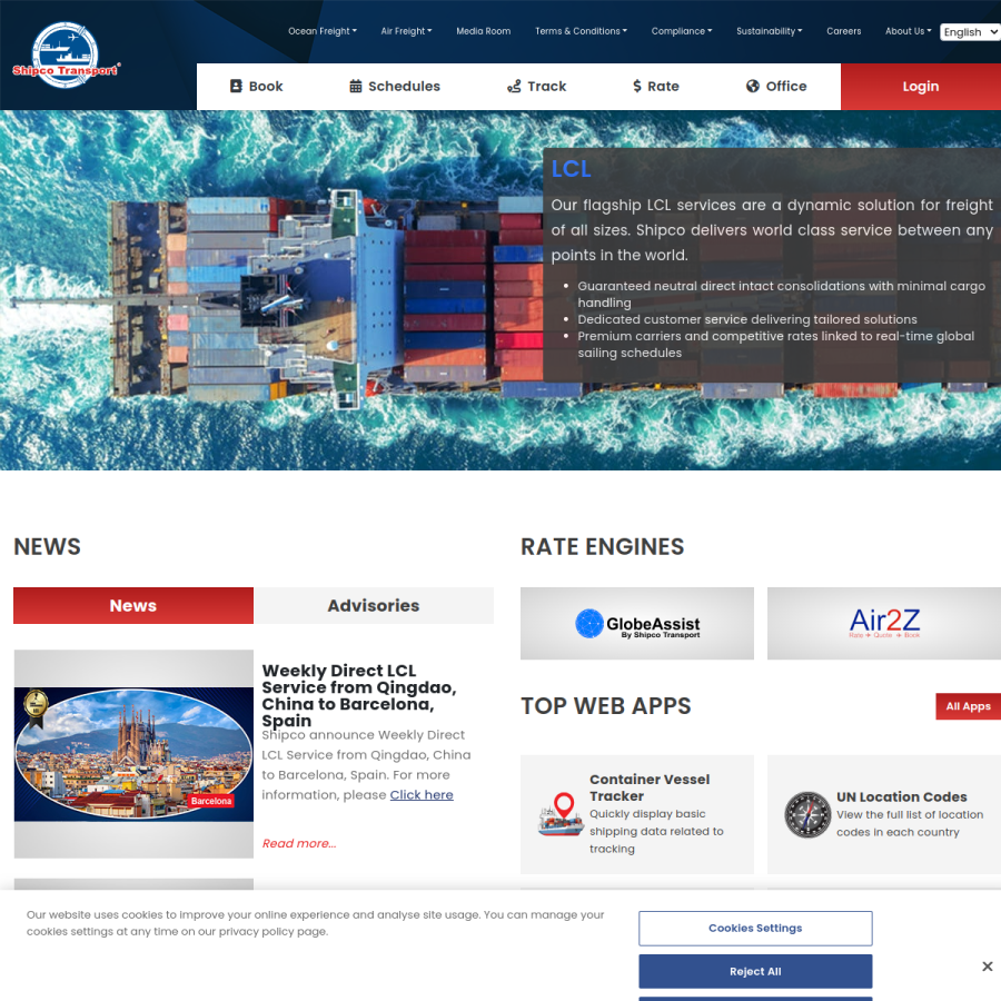 shipco.com homepage screenshot