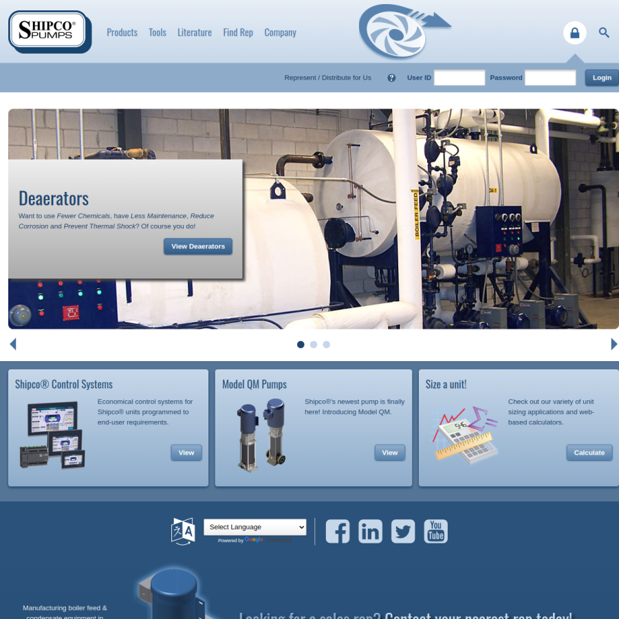 shipcopumps.com homepage screenshot