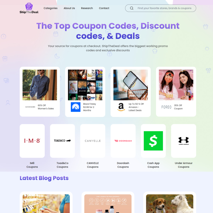 shipthedeal.com homepage screenshot