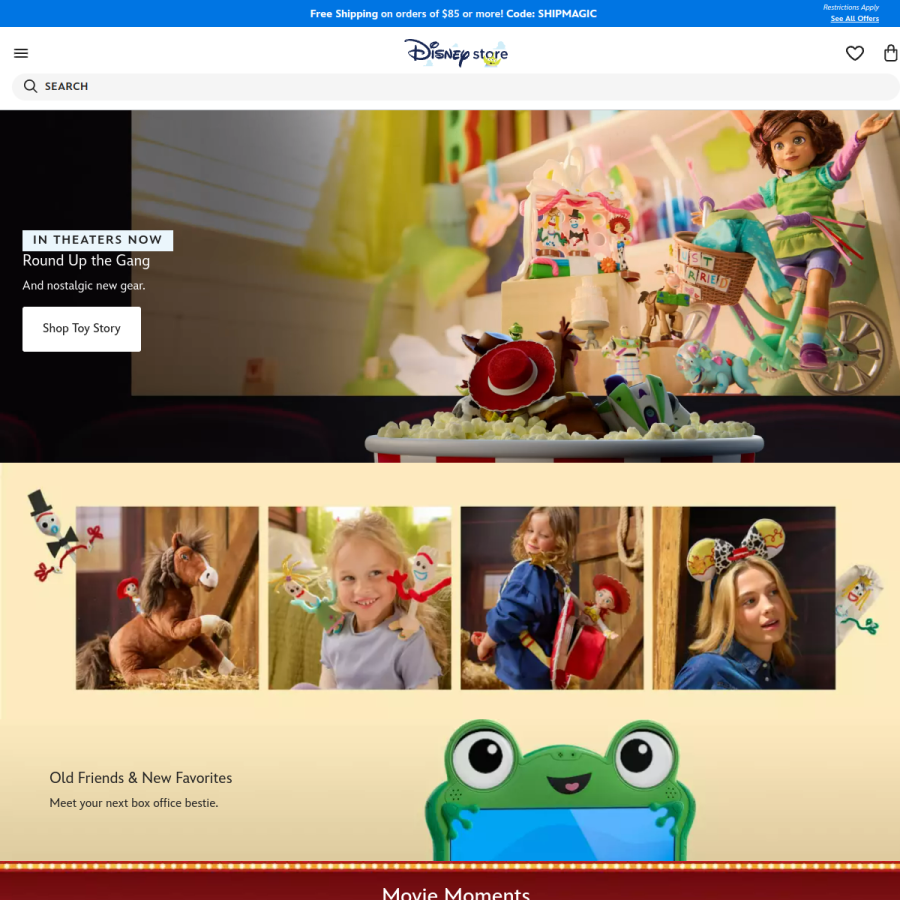 shopdisney.com homepage screenshot