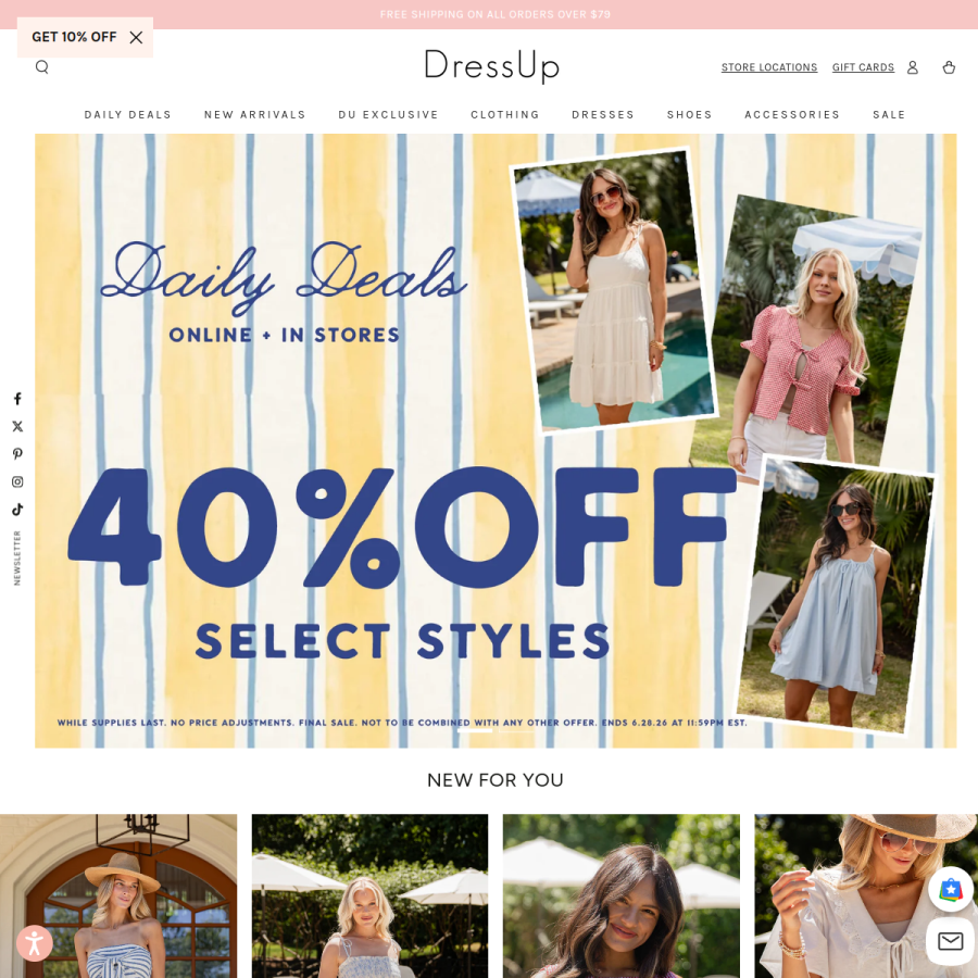 shopdressup.com homepage screenshot