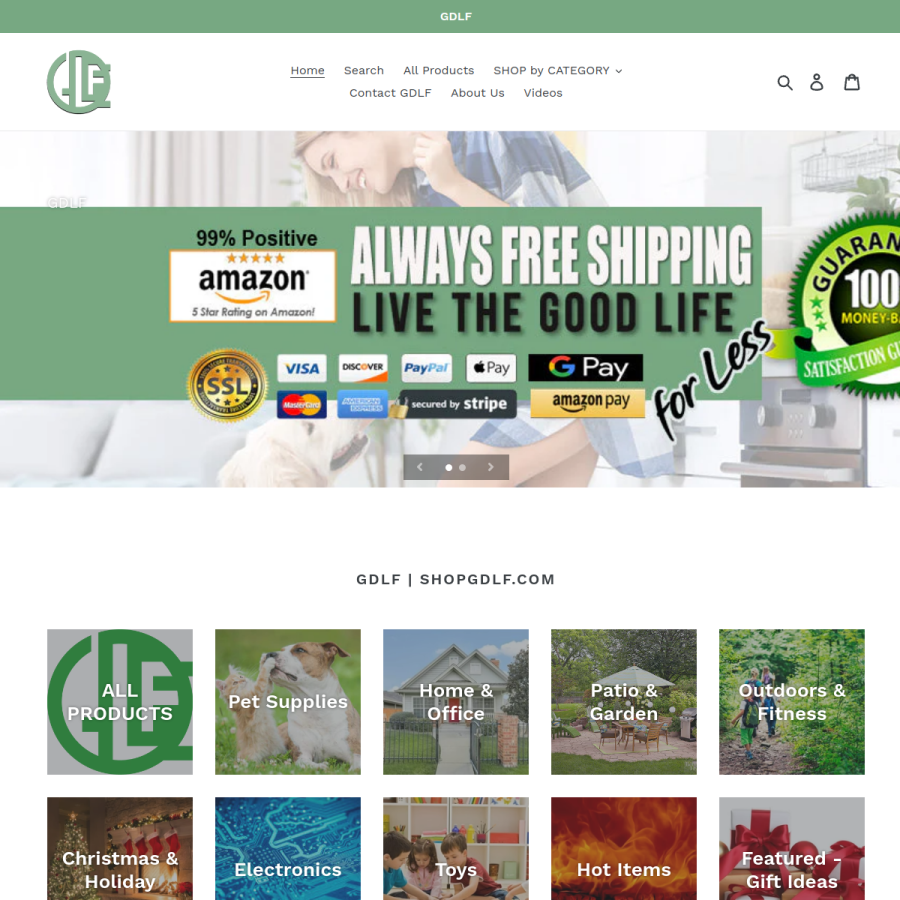 shopgdlf.com homepage screenshot