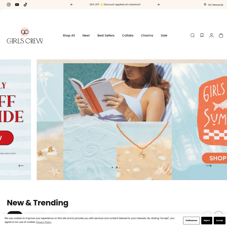 shopgirlscrew.com homepage screenshot