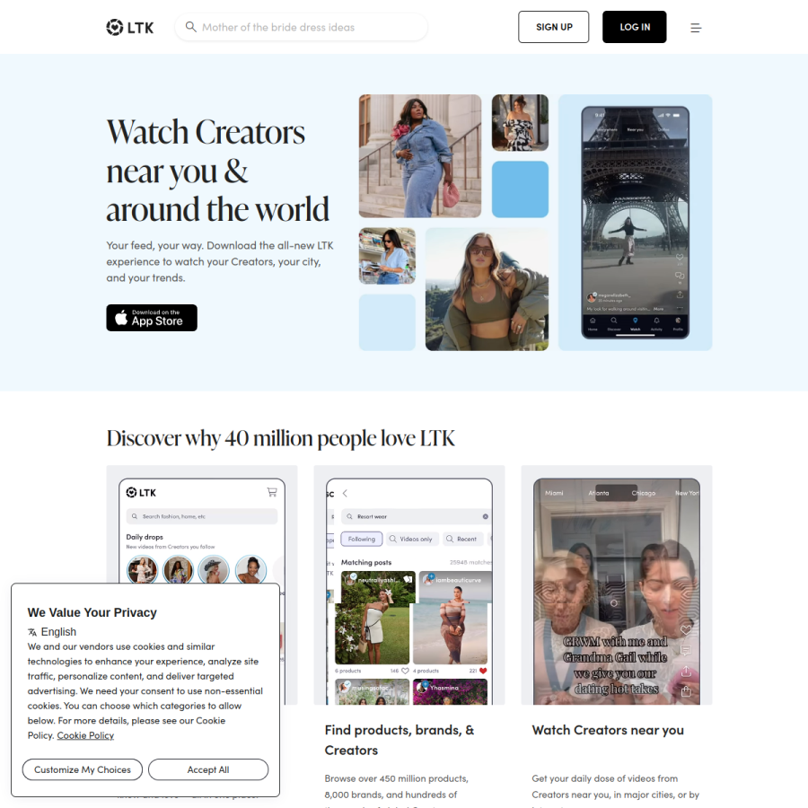 shopltk.com homepage screenshot