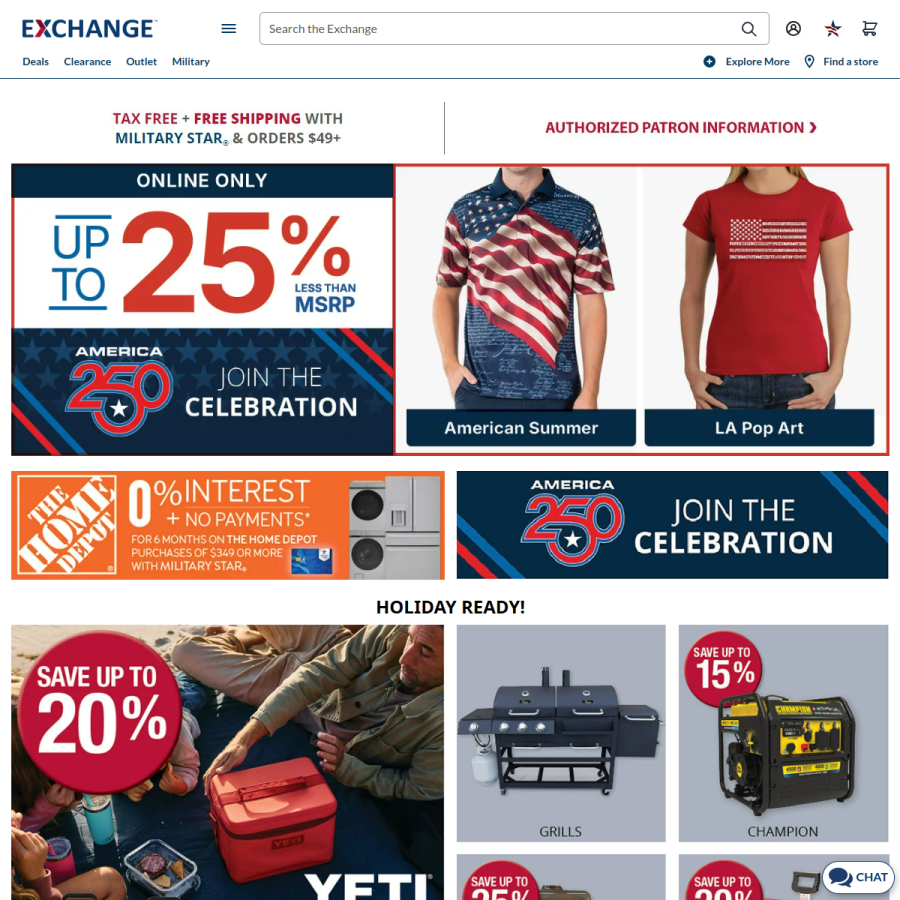 shopmyexchange.com homepage screenshot