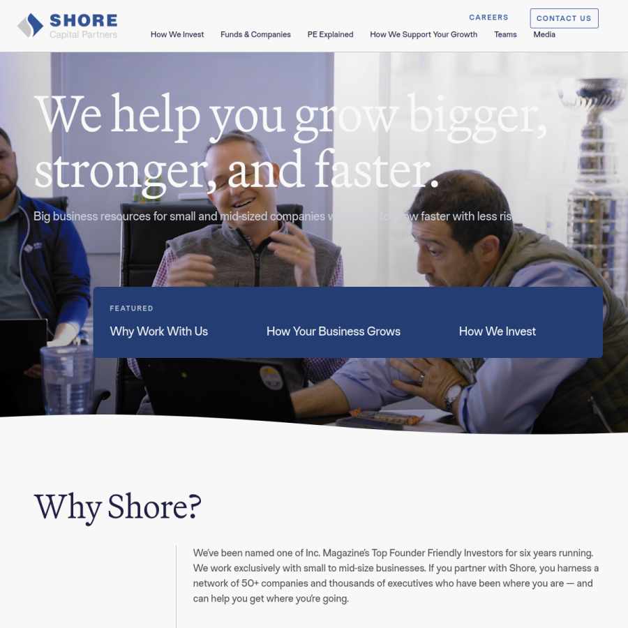 shorecp.com homepage screenshot