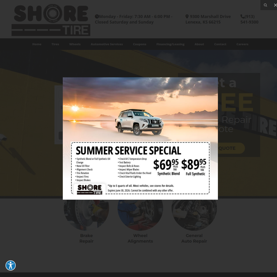 shoretire.com homepage screenshot