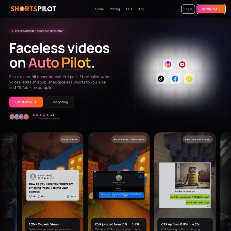 shortspilot.ai homepage screenshot
