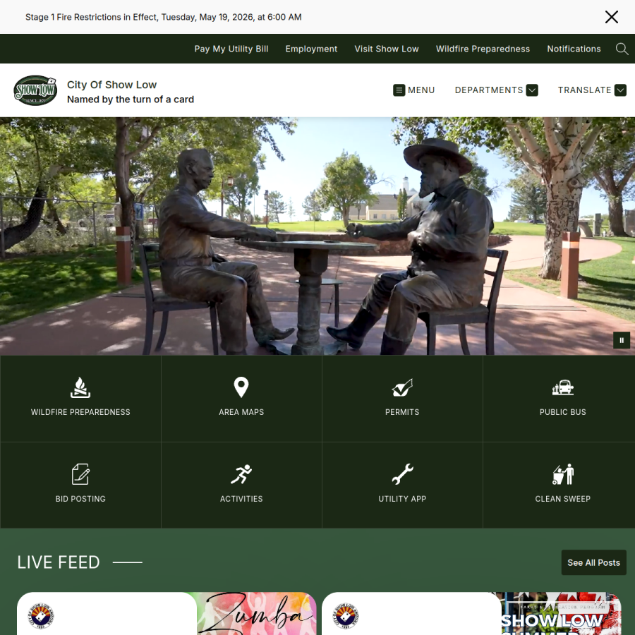 showlowaz.gov homepage screenshot