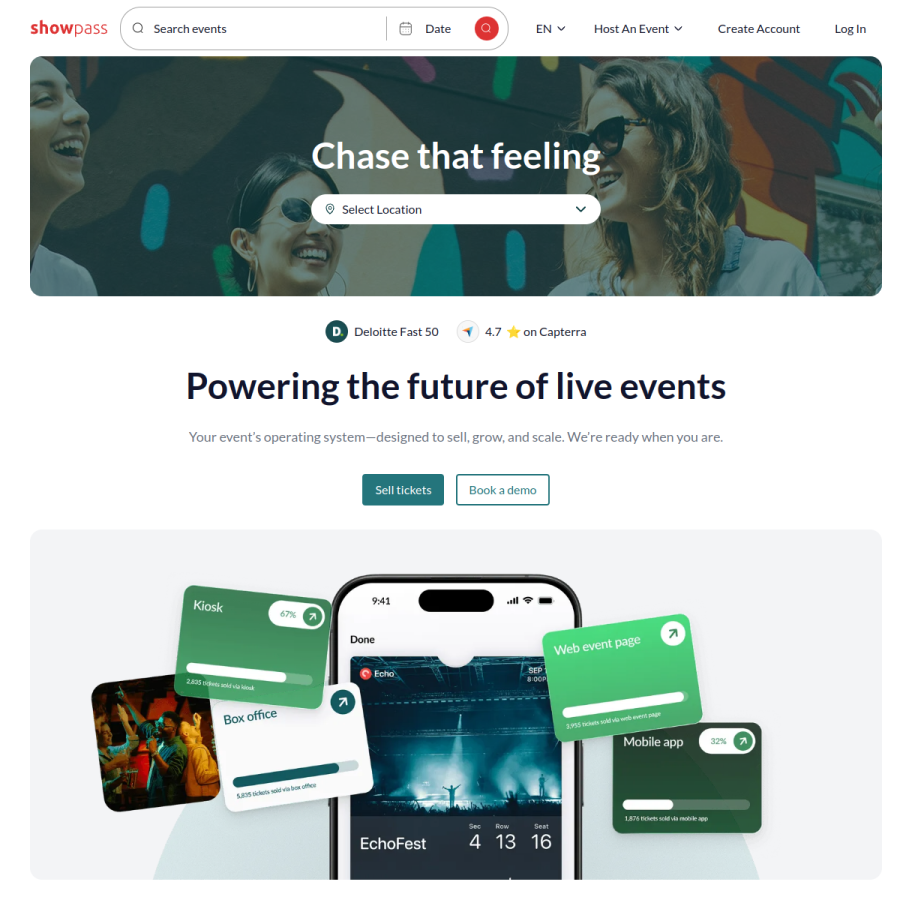 showpass.com homepage screenshot