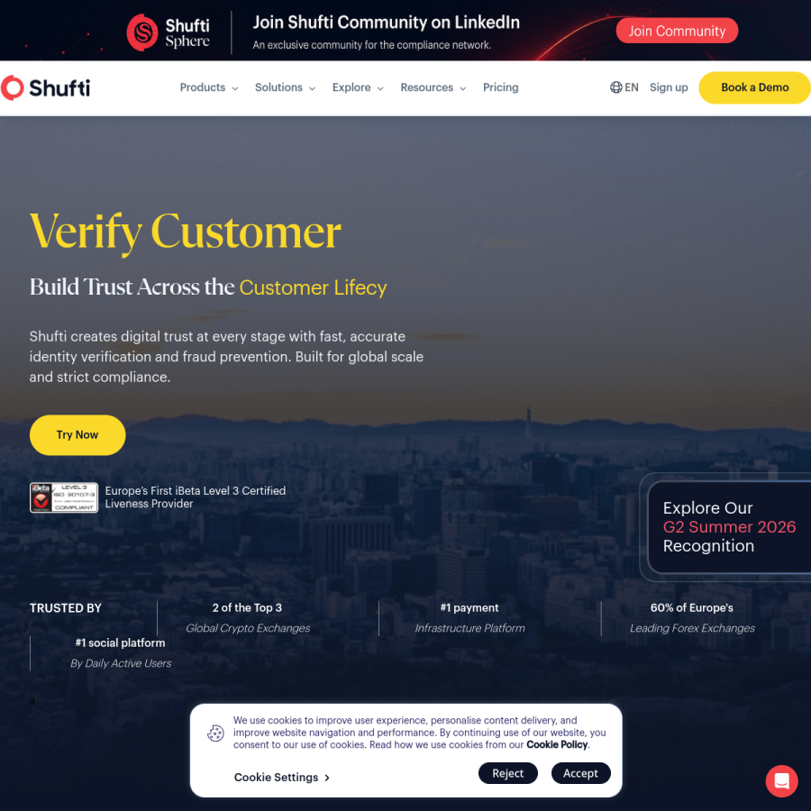 shuftipro.com homepage screenshot
