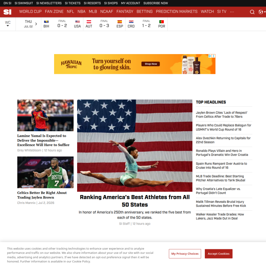 si.com homepage screenshot