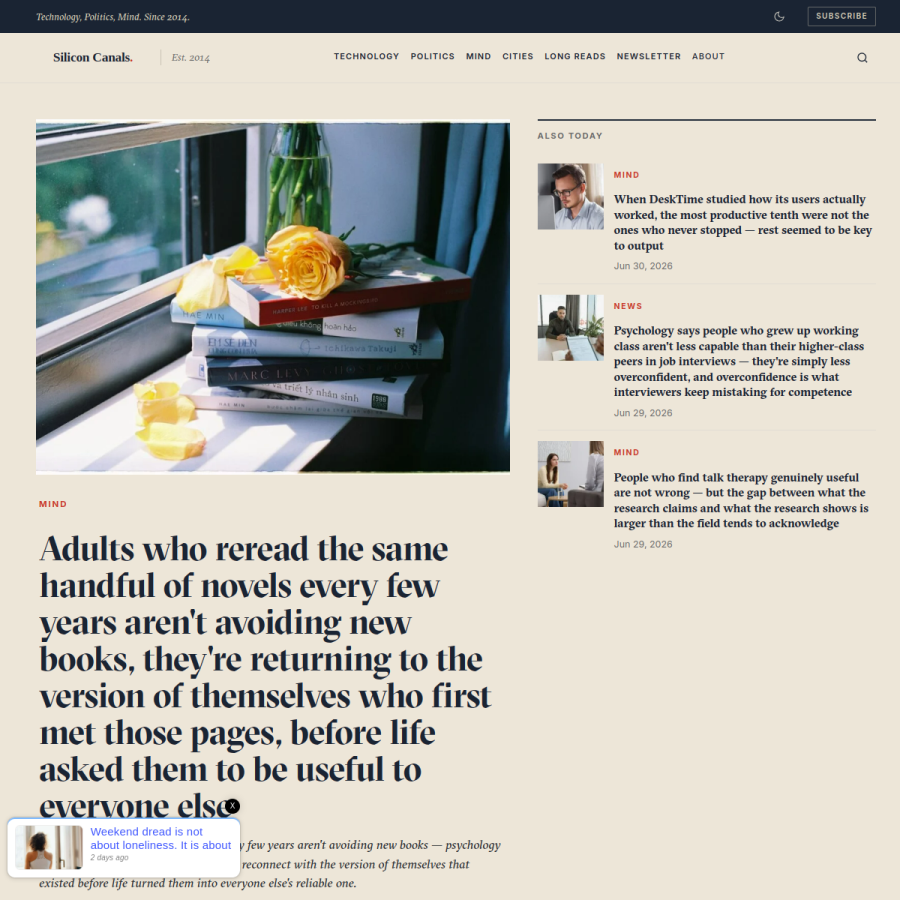 siliconcanals.com homepage screenshot