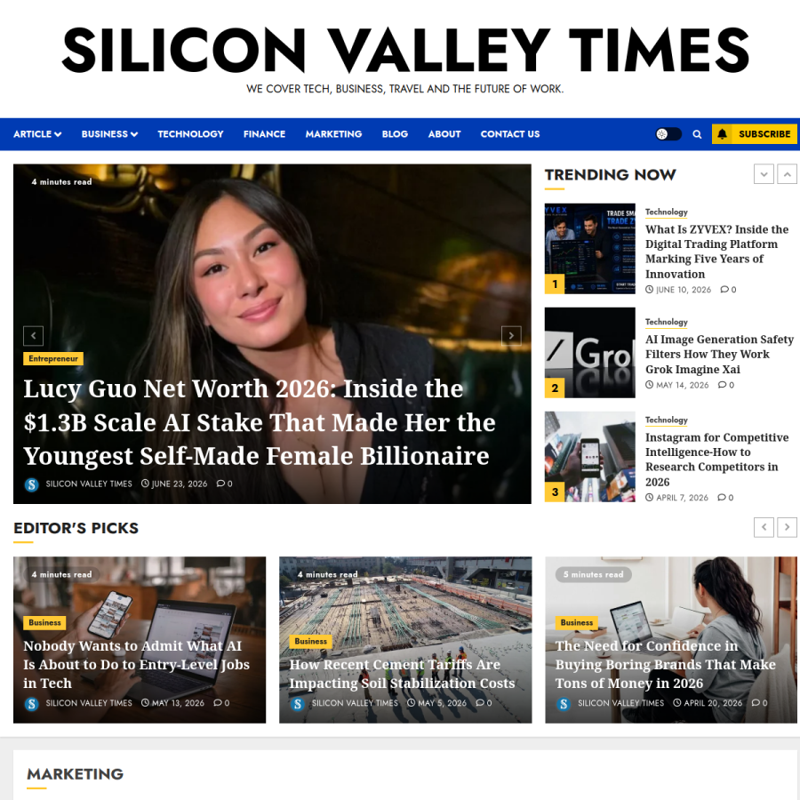 siliconvalleytime.com homepage screenshot