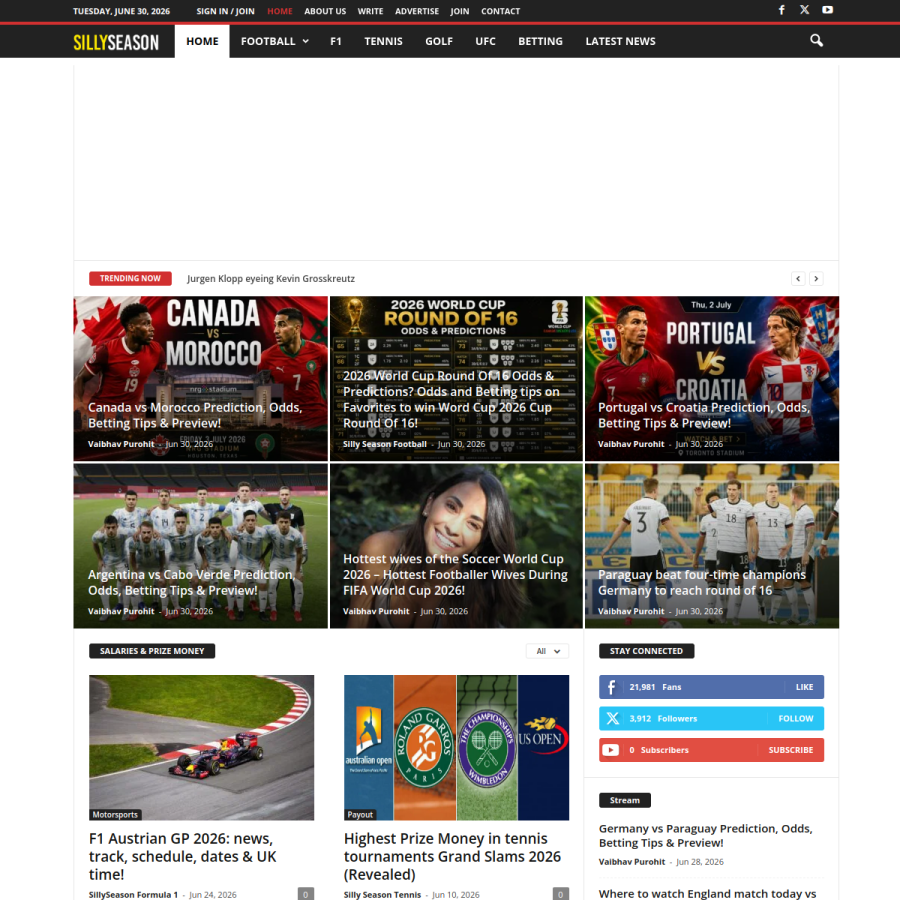 sillyseason.com homepage screenshot