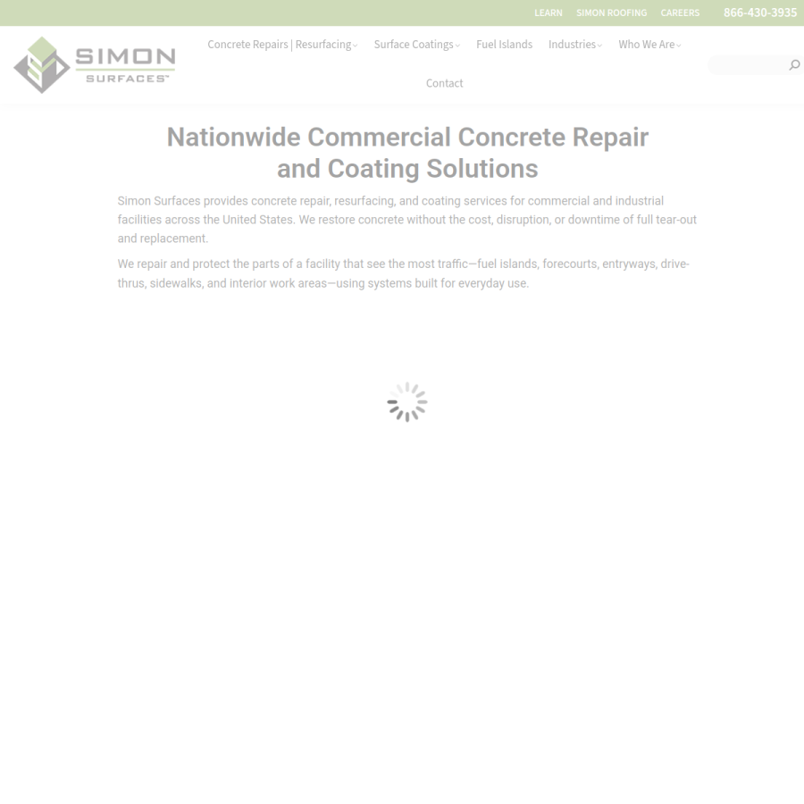 simonsurfaces.com homepage screenshot