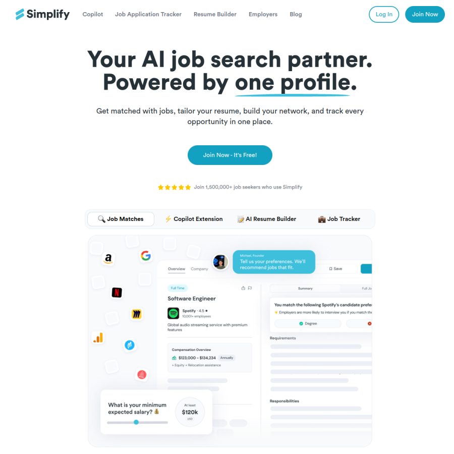 simplify.jobs homepage screenshot