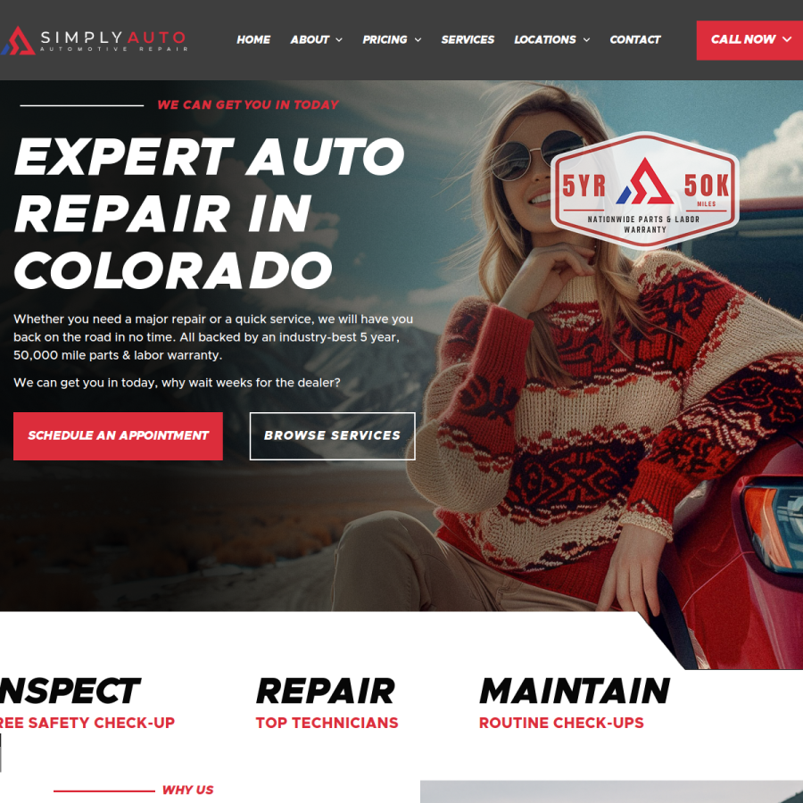 simplyautocare.com homepage screenshot